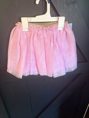 Cat & Jack Pink Tulle Skirt with Gold Waistband